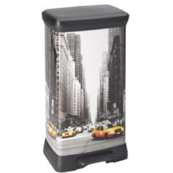 Curver Treteimer Metallics 50 L New York City-Schwarz
