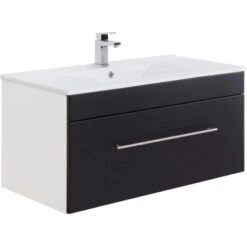 Posseik Waschplatz Viva 100 Cm Schwarz Seidenglanz
