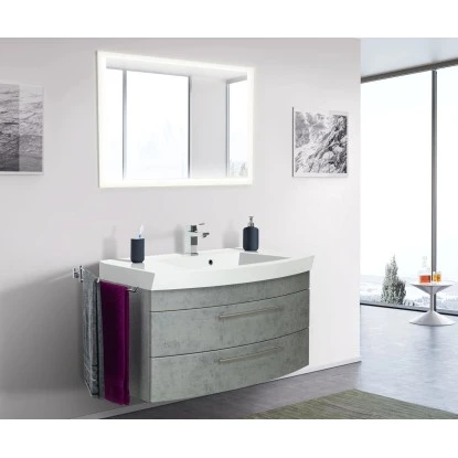 Posseik Badmöbel-Set 100,5 Cm Luna Beton 3-teilig