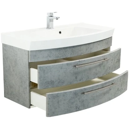 Posseik Waschplatz Luna 100,5 Cm Beton – Bild 4