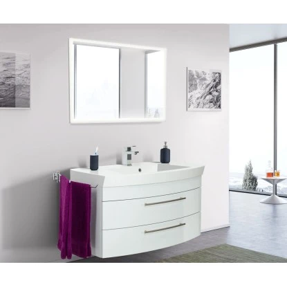 Posseik Badmöbel-Set 100,5 Cm Luna Weiß Hochglanz 3-teilig