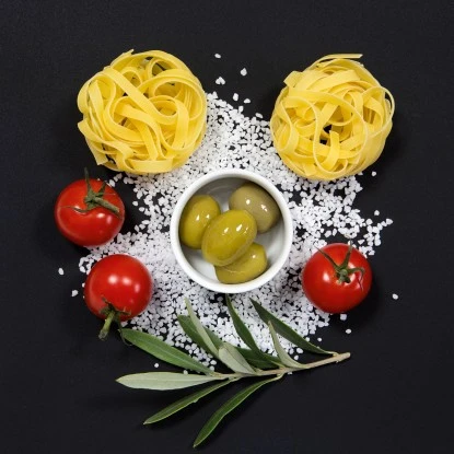 Eurographics Glasbild Cucina IT Pomodori E Spaghetti 20 Cm X 20 Cm