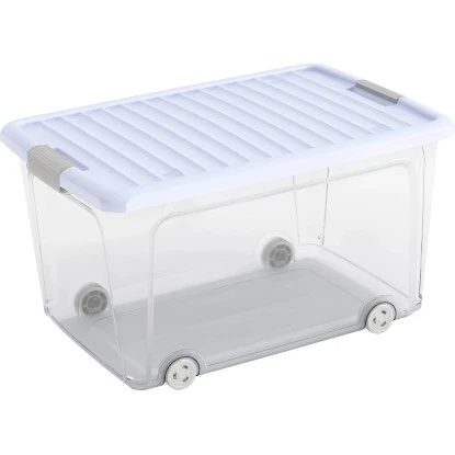 Aufbewahrungsbox W L Hoch Mit Deckel 4 Rollen Blueberry