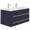 Villeroy & Boch Doppel-Waschplatz 100 Cm Venticello Anthrazit Seidenglanz