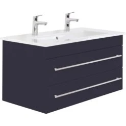 Villeroy & Boch Doppel-Waschplatz 100 Cm Venticello Anthrazit Seidenglanz