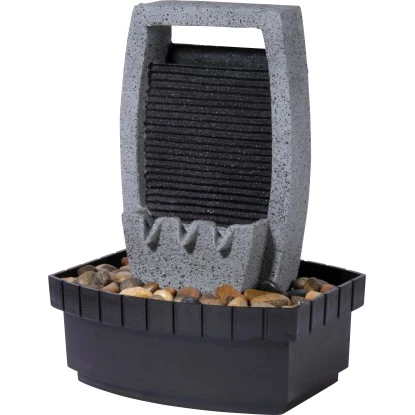 Dobar Design-Zimmerbrunnen In Steinoptik Mit Deko-Steinen, Wasserspiel Und Pumpe – Bild 3