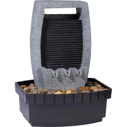 Dobar Design-Zimmerbrunnen In Steinoptik Mit Deko-Steinen, Wasserspiel Und Pumpe