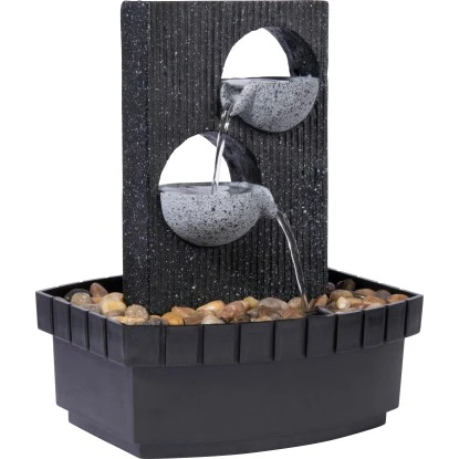 Dobar Zimmerbrunnen Kaskade In Steinoptik Mit Deko-Steinen Und Zwei Schalen – Bild 4