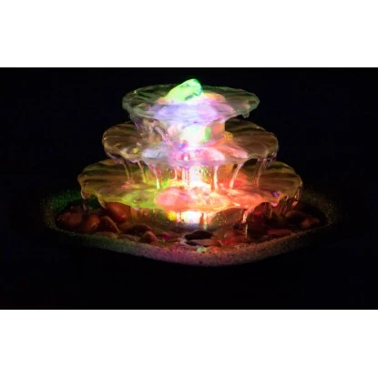 Dobar Zimmerbrunnen Kaskade Blüte Dreistufig In Metallic-Optik Mit Deko-Steinen – Bild 5