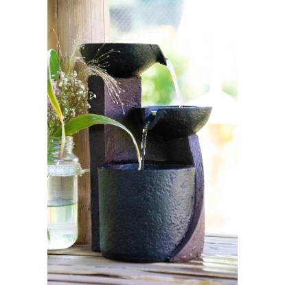 Dobar Zimmerbrunnen Kaskade In Steinoptik Mit Deko-Steinen Und 3 Stufen – Bild 6