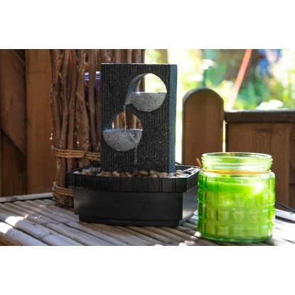 Dobar Zimmerbrunnen Kaskade In Steinoptik Mit Deko-Steinen Und Zwei Schalen – Bild 6