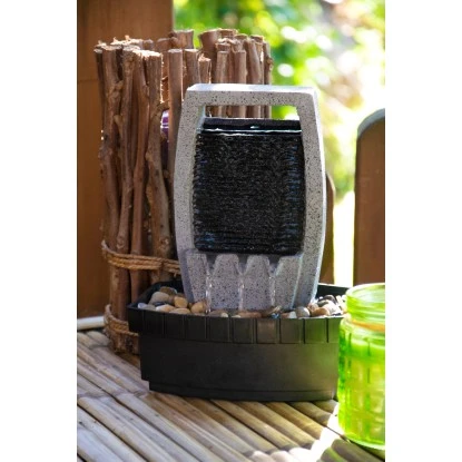 Dobar Design-Zimmerbrunnen In Steinoptik Mit Deko-Steinen, Wasserspiel Und Pumpe – Bild 7