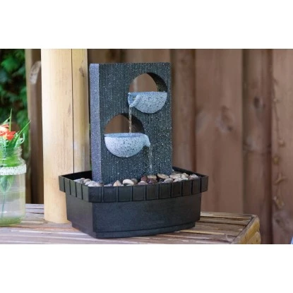 Dobar Zimmerbrunnen Kaskade In Steinoptik Mit Deko-Steinen Und Zwei Schalen – Bild 7