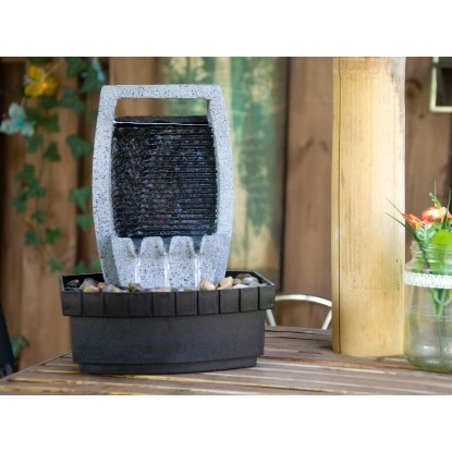 Dobar Design-Zimmerbrunnen In Steinoptik Mit Deko-Steinen, Wasserspiel Und Pumpe – Bild 8