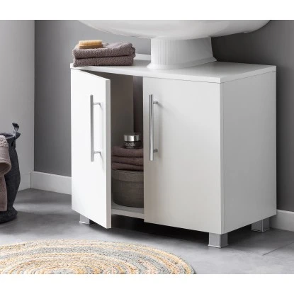 Waschbeckenunterschrank 60 Cm Weiß Matt – Bild 2