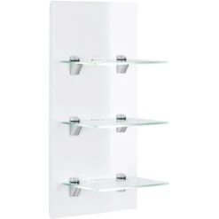 LED-Panel Viva Weiß Hochglanz Mit 3 Glasablagen