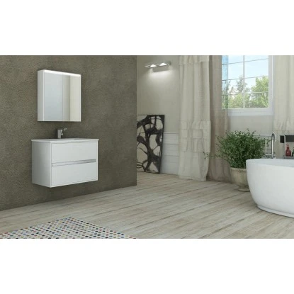 Waschbeckenunterschrank 74 CmLaura Weiß Glänzend – Bild 7