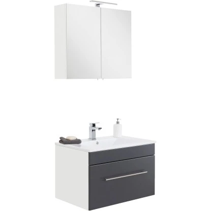 Posseik Badmöbel-Set Viva 75 Cm Anthrazit Seidenglanz 2-teilig – Bild 3