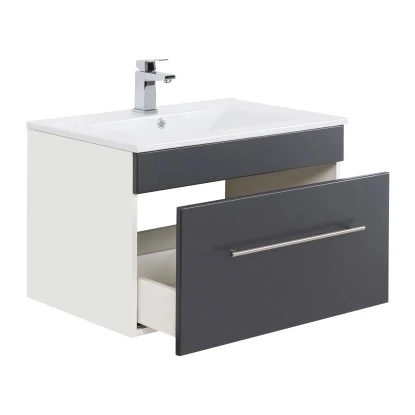 Posseik Badmöbel-Set Viva 75 Cm Anthrazit Seidenglanz 4-teilig – Bild 5