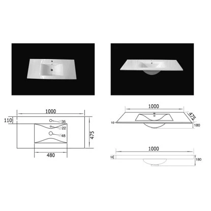 Posseik Badmöbel-Set Viva 100 Cm Anthrazit Seidenglanz 3-teilig – Bild 9
