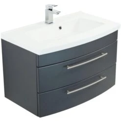 Posseik Waschplatz Luna 82 Cm Anthrazit Seidenglanz