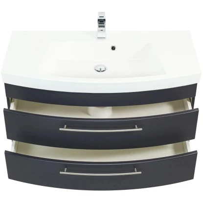 Posseik Waschplatz Luna 100,5 Cm Anthrazit Seidenglanz – Bild 6