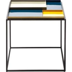 Kayoom Beistelltisch Famosa Blau-Schwarz 50 Cm X 45 Cm