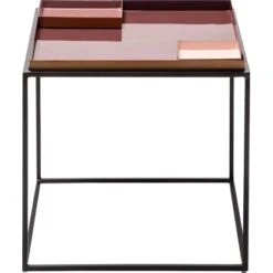 Kayoom Beistelltisch Famosa Pink-Schwarz 50 Cm X 45 Cm