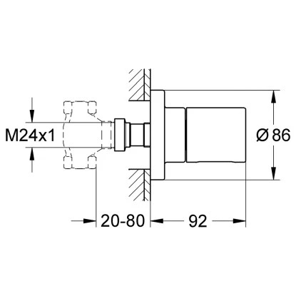Grohe UP-Ventil Oberbau Grohtherm 3000 Cosmopolitan – Bild 2