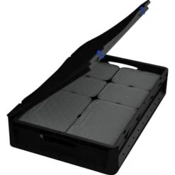 Eurobox-System Euronorm Aufbewahrungsboxen-Set Schwarz 24 L Inkl. Einsatzkästen