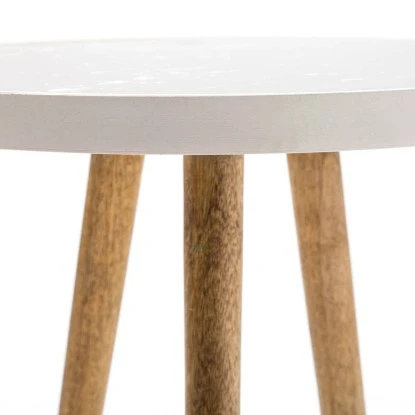 Kayoom Beistelltisch Mary Weiß-Natur 61,5 Cm X 40,5 Cm – Bild 3