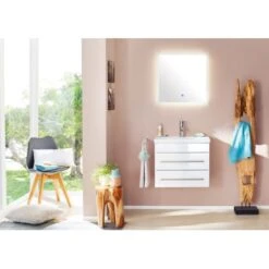 Posseik Badmöbel-Set 60 Cm Vela 60S SlimLine Weiß Hochglanz 3-teilig