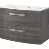Fackelmann Waschbeckenunterschrank 80 Cm Lugano Pinie Anthrazit