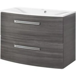 Fackelmann Waschbeckenunterschrank 80 Cm Lugano Pinie Anthrazit