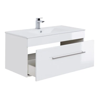 Posseik Waschplatz Viva 100 Cm Weiß Hochglanz – Bild 3